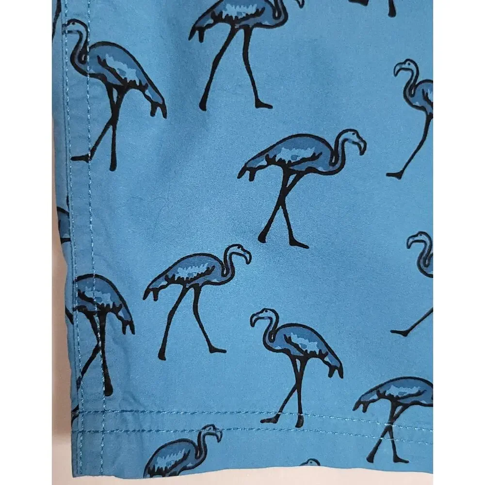 2/$15 Trunks Since 2010 Classic Chino Shorts Mens 32 Tropical Blue Flamingo
